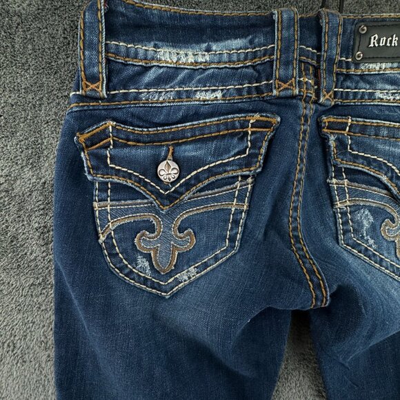 Rock Revival Patti Boot Cut Women's Denim Jeans Size 28 Adult Embellished Grunge - Picture 16 of 16
